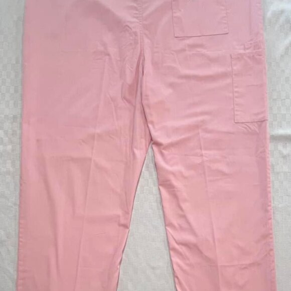 Size 2XL Solid Pink Drawstring Scrub Bottoms by Cherokee Workwear - Picture 2 of 10